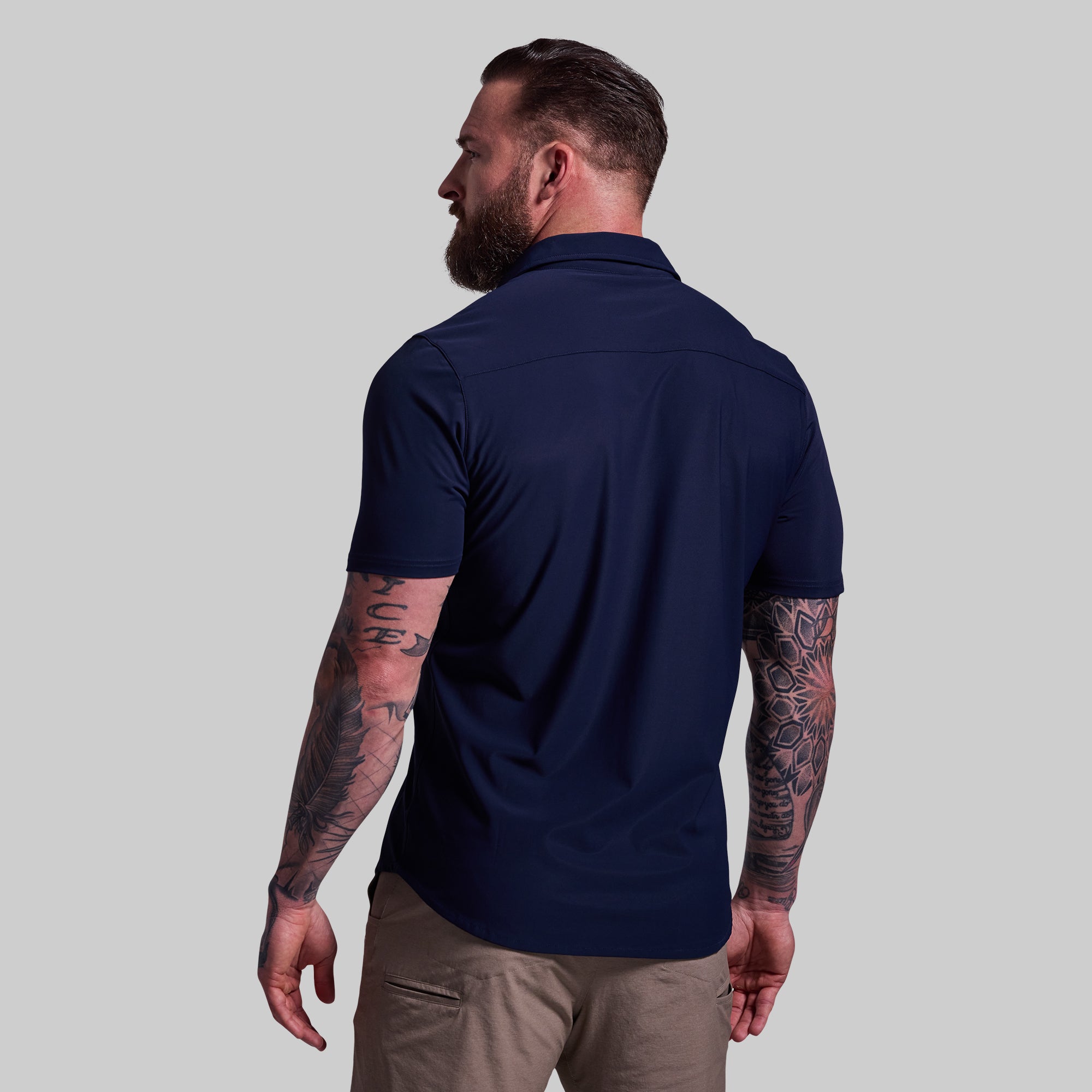 Breathable Performance Network Short Sleeve T-Shirt for Men - BP Navy Blue - Perfect for Gym, Running & Outdoor Activities