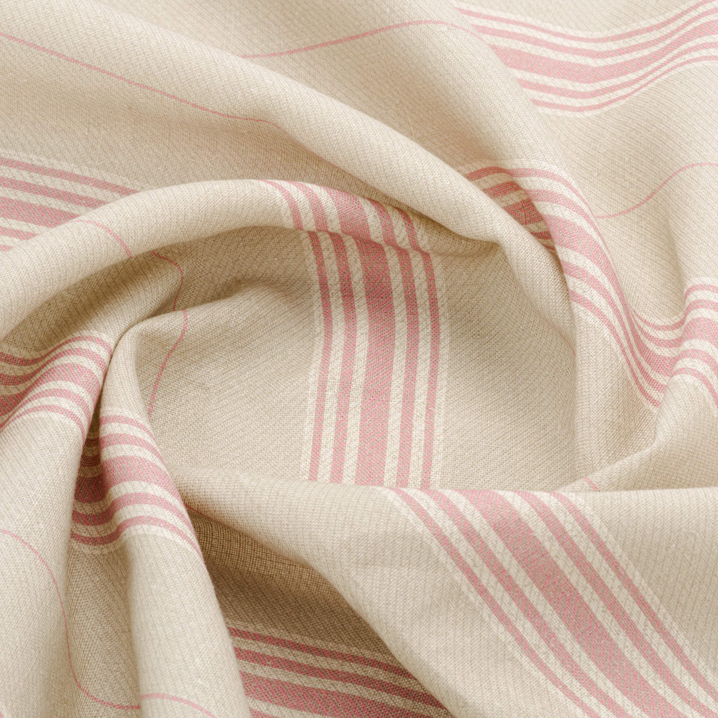 Vallon Striped Linen Tablecloth with Rose Pattern - Elegant Dining Decor for Weddings, Parties & Home Decor