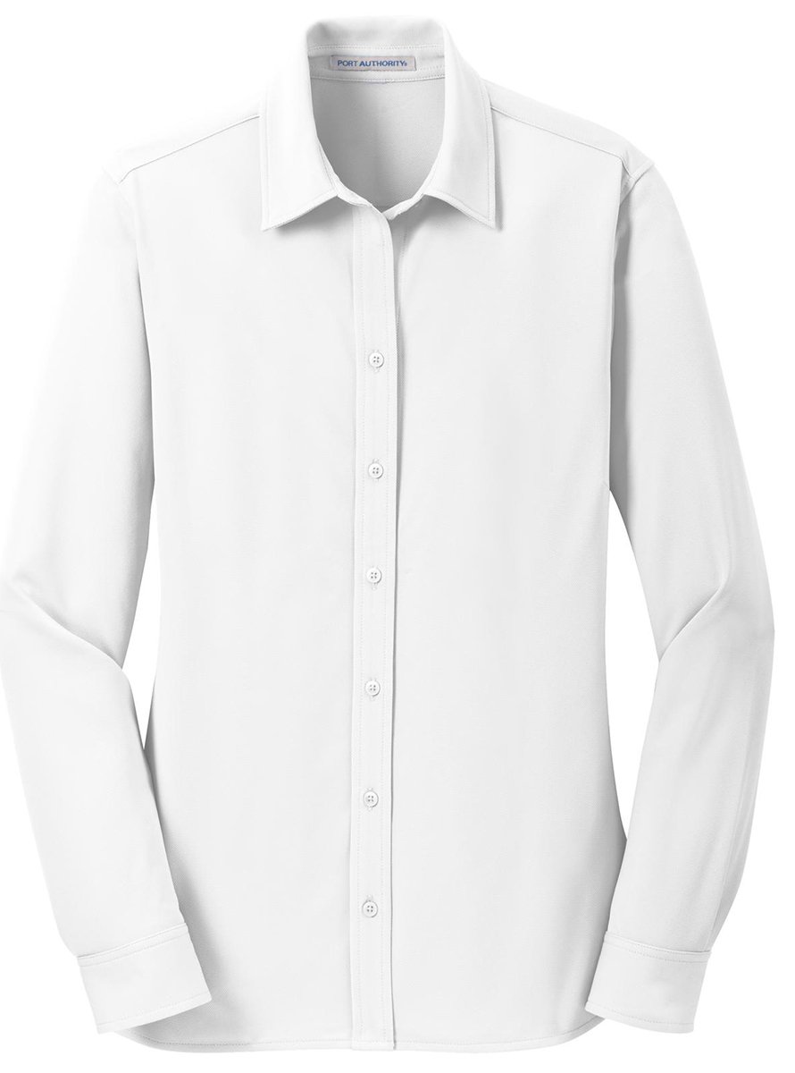 Port Authority Women's Dimension Knit Dress Shirt - Comfortable & Stylish Office Wear for Professional Women | Perfect for Business Meetings, Office Work & Formal Events