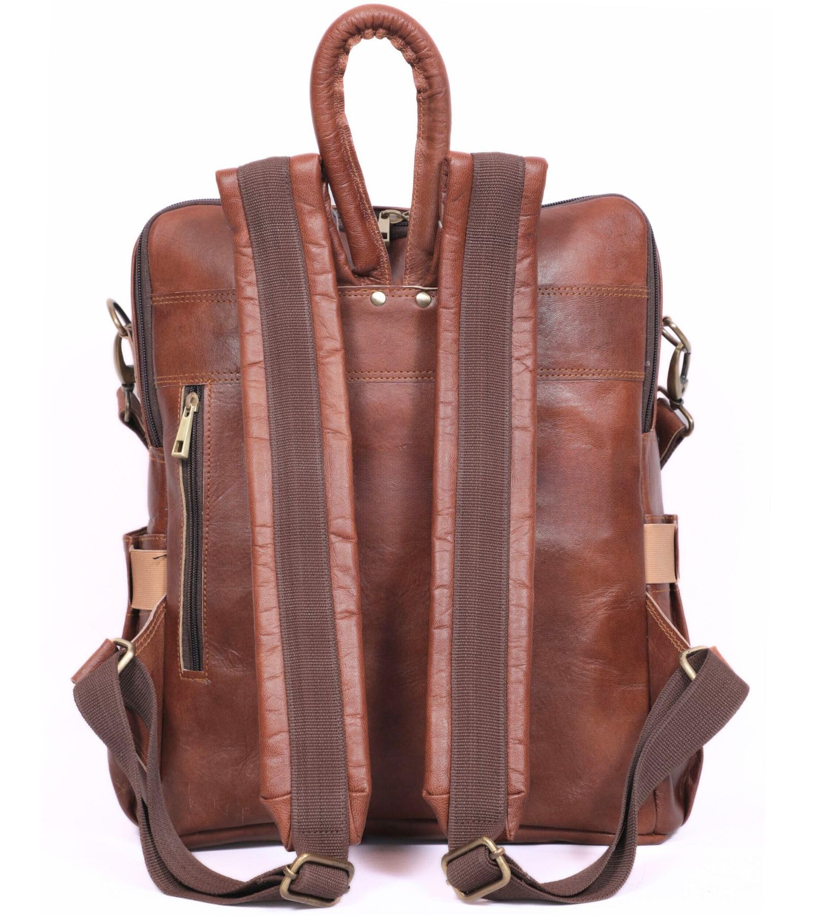 Genuine Leather Laptop Backpack for Women - Designer Brown Leather Backpack Purse with 15.6-inch Laptop Compartment - Perfect for Work, Business Travel & Everyday Commute - Durable & Stylish Office Bag for Professionals & Students