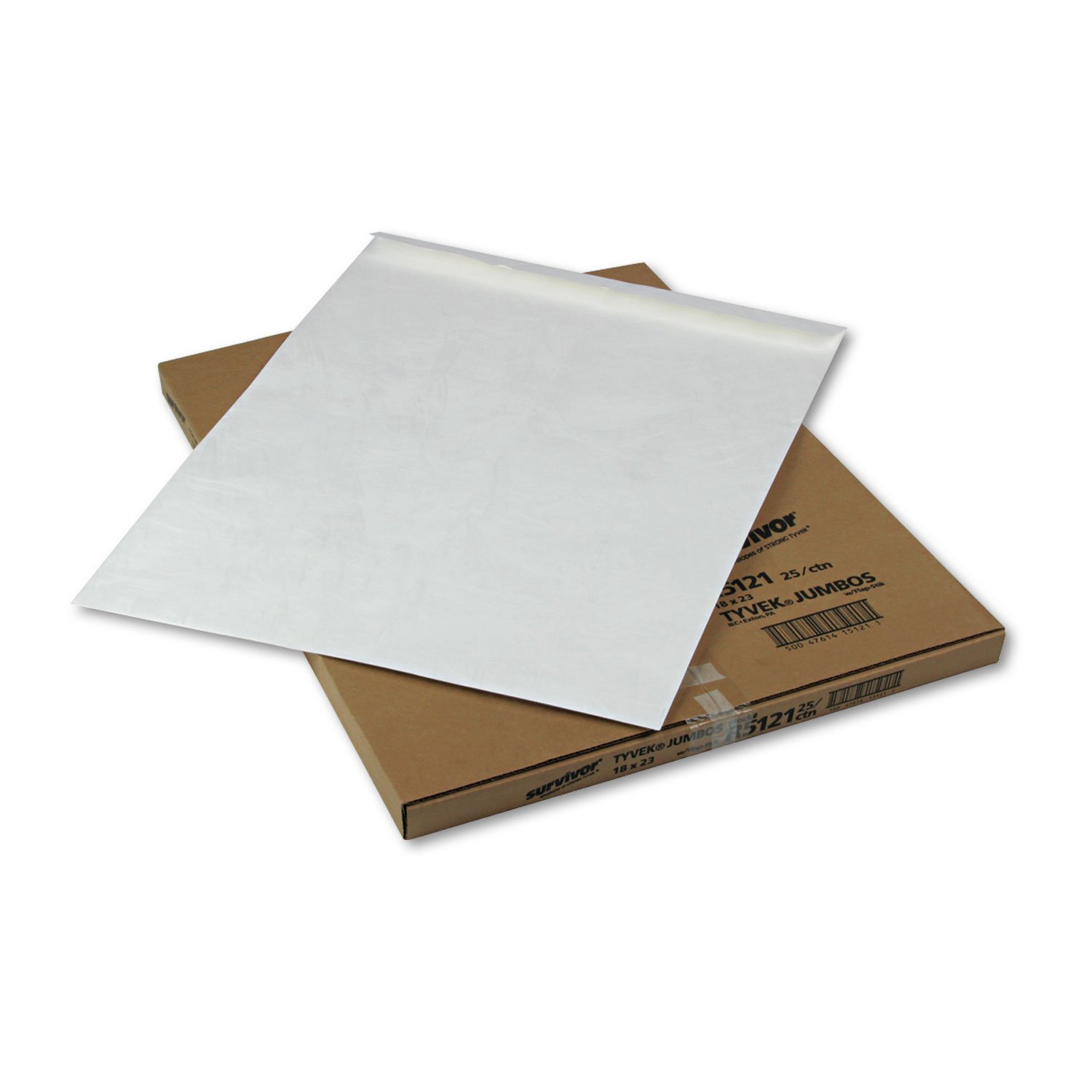 Quality Park Survivor Jumbo Shipping Envelopes 18x23 Inches - Extra Strong Dupont Tyvek Material with Flap-Stik Peel & Seal Closure - 25/Box (QUAR5121) - Perfect for Secure Document Mailing, Heavy-Duty Packaging & Business Shipments
