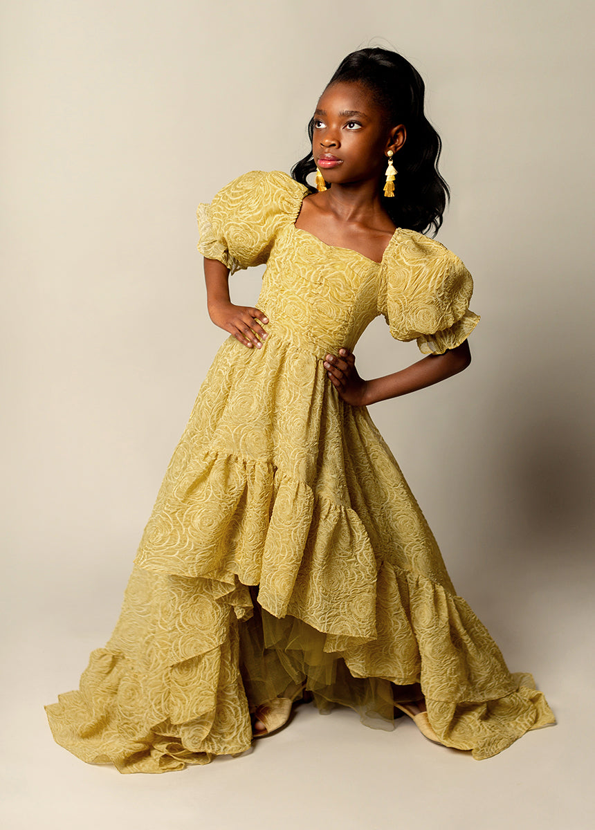 Shwaney Women's Floral Print Impact Dress in Citron Yellow - Perfect for Summer Parties, Weddings & Casual Outings