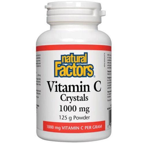 Natural Factors Vitamin C Crystals Powder 125g - Pure Ascorbic Acid Supplement for Immune Support, Skin Health & Antioxidant Benefits | Ideal for Smoothies, Juices & Daily Wellness