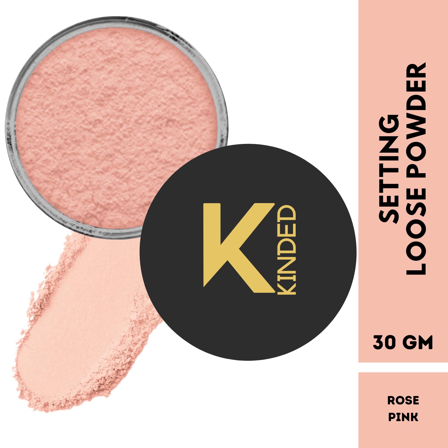 KINDED Translucent Loose Setting Powder - Ultra Fine Matte Finish for Oily & Dry Skin | HD Makeup, Long-Lasting Oil Control | 30g Matte Rose Pink | Perfect for Daily Wear, Photo Shoots & Special Occasions