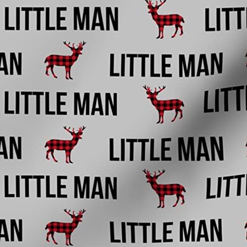 Little Man Boy Plaid Deer Buck Nursery Winter Print Upholstery Velvet Fabric by The Yard - Spoonflower Fabric for Home Decor, Apparel & DIY Projects (Perfect for Curtains, Pillows & Baby Clothing)
