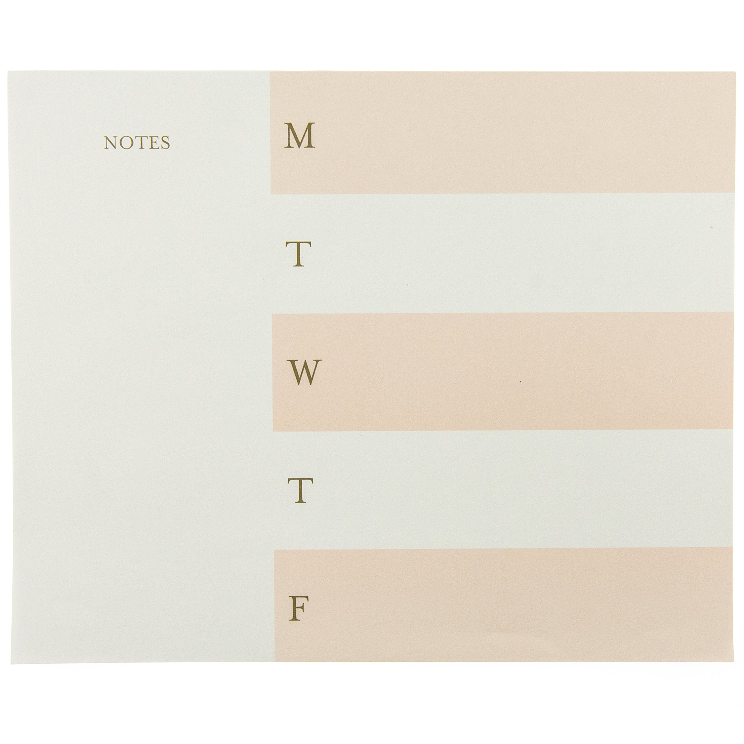 Graphique Blush Stripe Large Weekly Planner Notepad - 80 Tear-Off Sheets with Gold Labels (6
