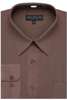 Daniel Ellissa DS3001 Convertible Cuff Basic Dress Shirt in Taupe - Perfect for Business Meetings & Formal Occasions