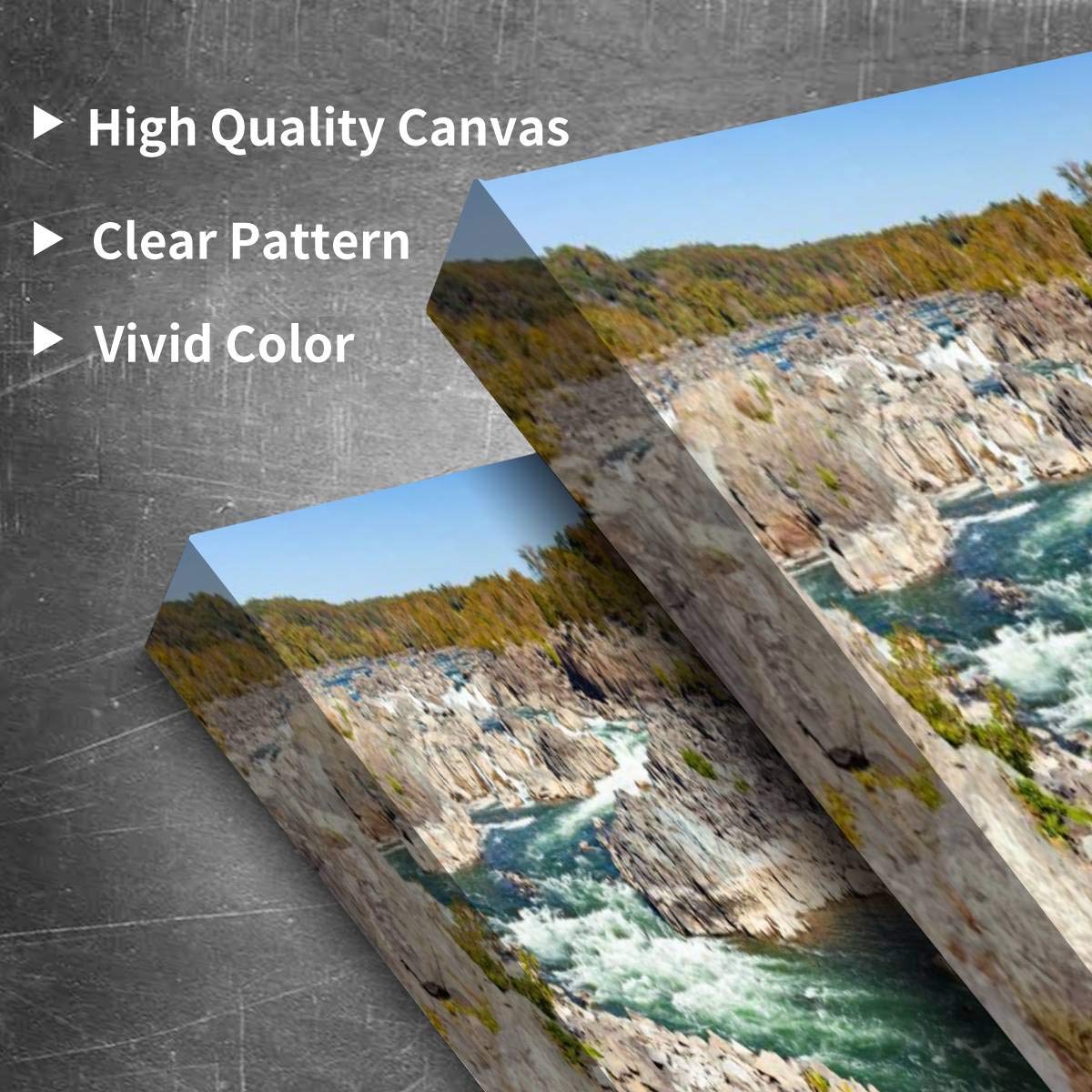 Blaverr Great Falls Canvas Wall Art - 3 Panels Landscape Painting for Living Room & Bedroom Decor