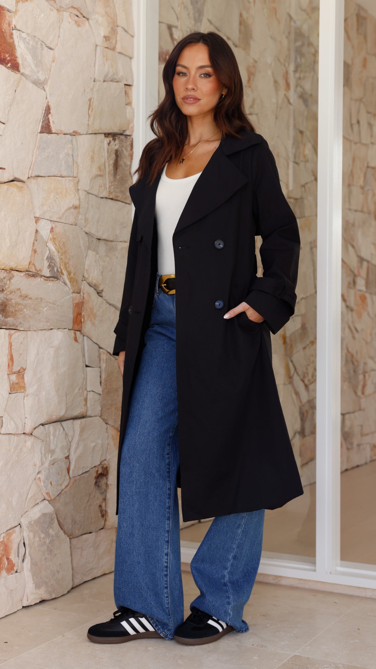 Byron Classic Black Trench Coat for Men & Women | Waterproof Outerwear for Fall & Winter | Perfect for Office, Travel & Formal Occasions