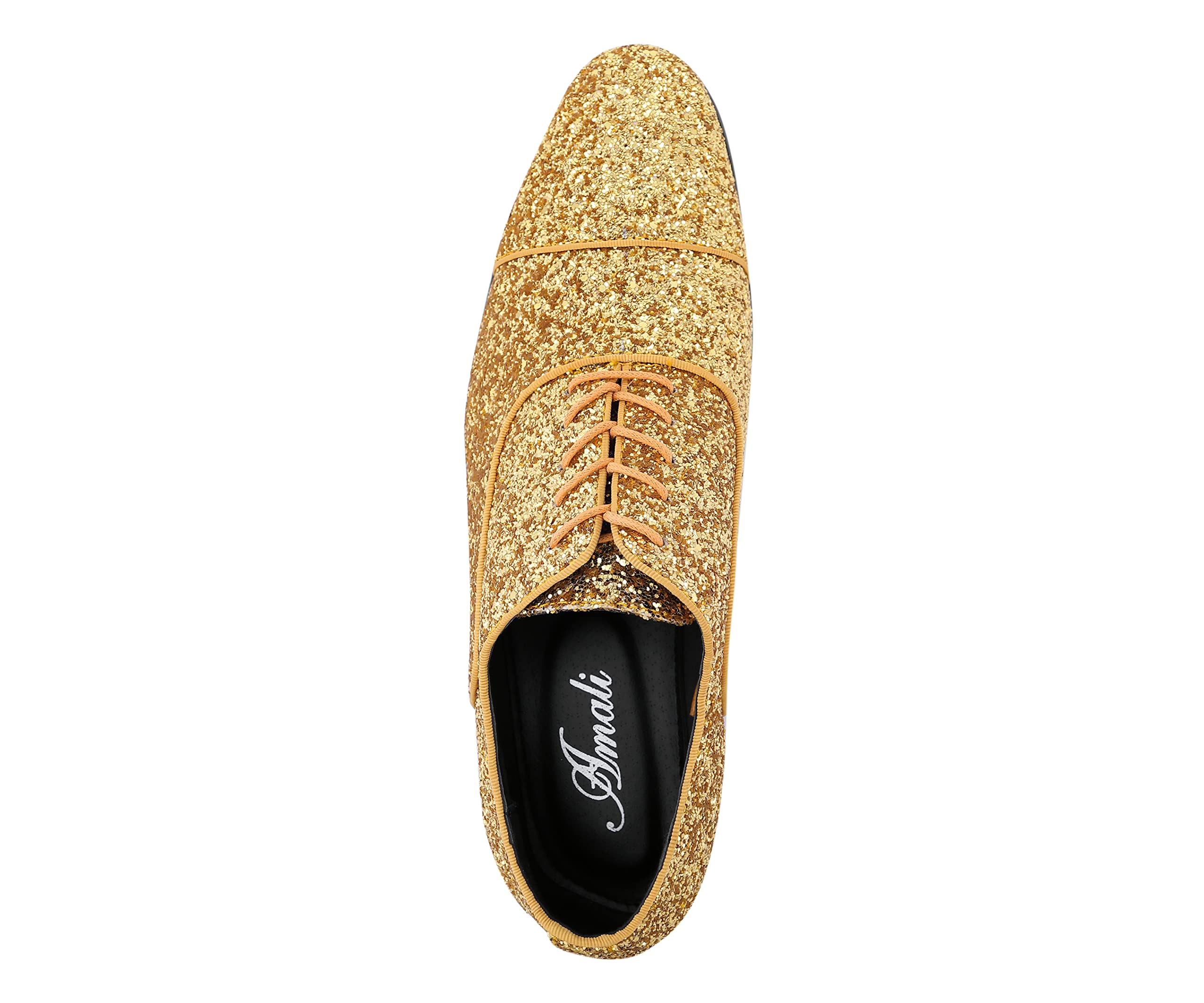 Amali Barnes Men's Sparkly Glitter Dress Shoes | Tuxedo Slip-On Loafers for Formal Events & Weddings | Runs Large (Size Down 1/2) | Comfortable Party & Evening Wear