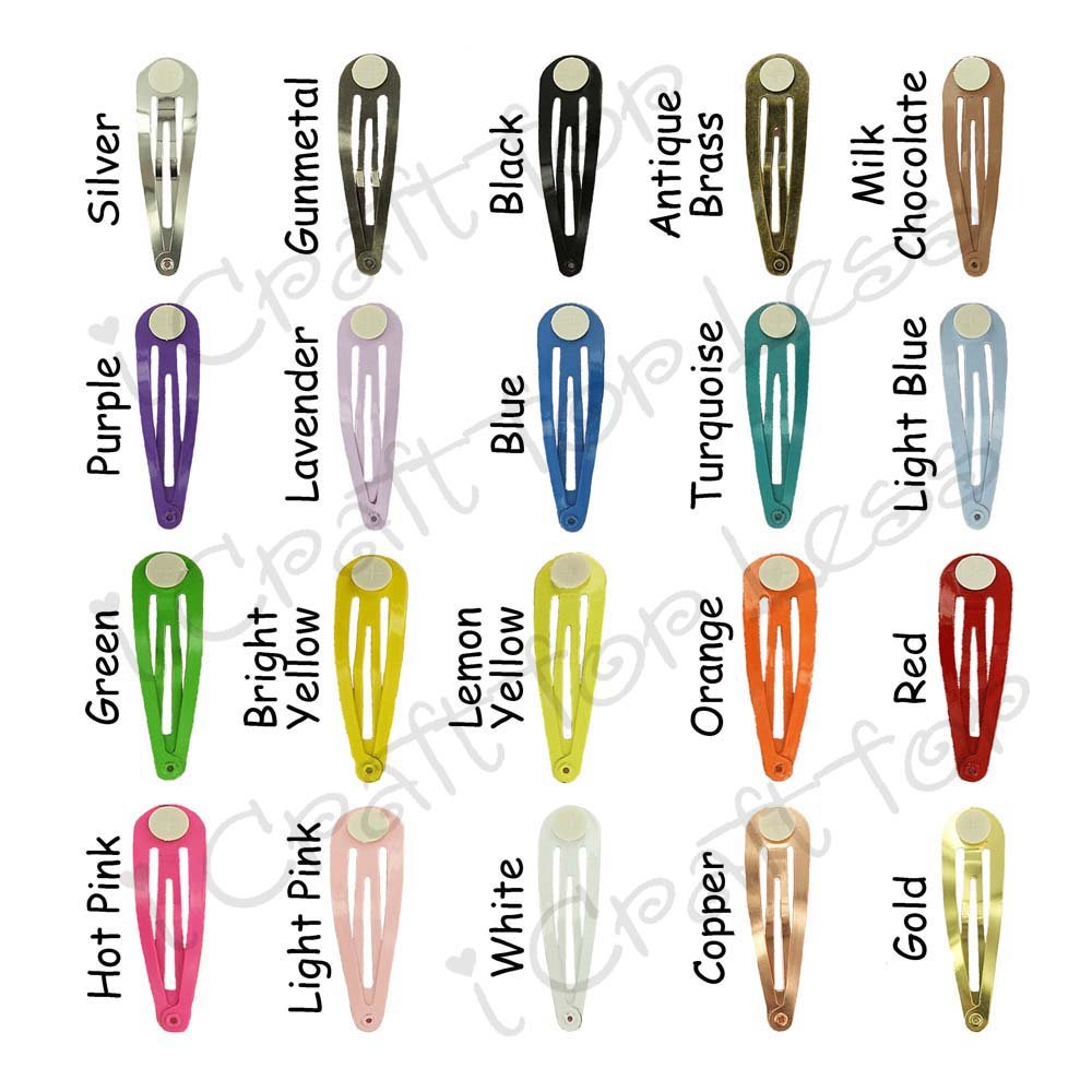 Snap Clips with Pad - 50mm (2 Inch) Tear Drop Shape Hair Clips - Set of 25 in Milk Chocolate - Perfect for Hair Styling, DIY Crafts, and Fashion Accessories