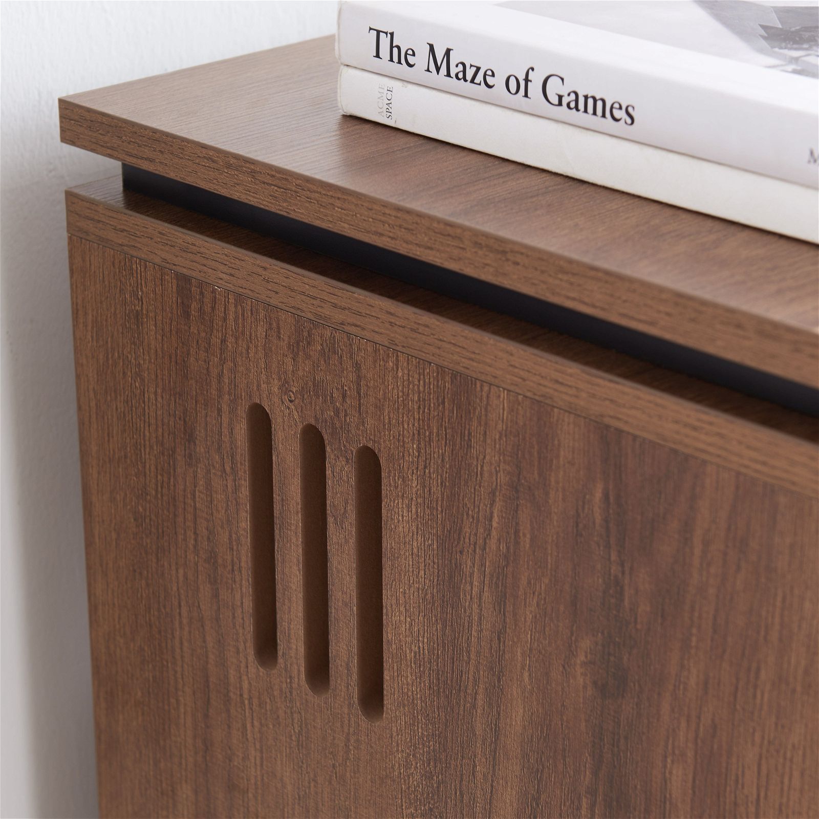 TITAN HiFi Vinyl Dark Oak Entertainment Center - Premium Audio Rack for Record Player & Stereo System - Perfect for Living Room, Home Theater & Music Studio Setup