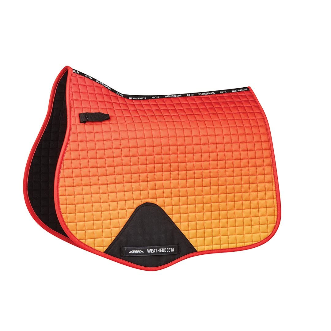 Weatherbeeta Prime Ombre All Purpose Saddle Pad - Sunflower Field Design - Pony Size - Breathable & Comfortable for Equestrian Riding & Training