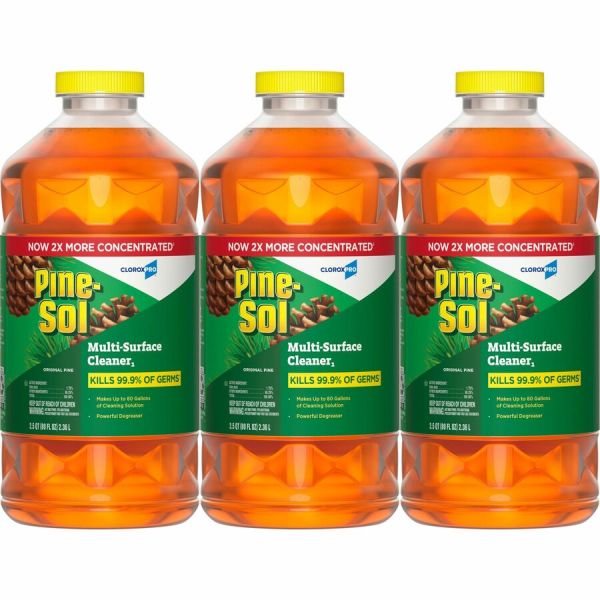 Pine-Sol Multi-Surface Cleaner & Disinfectant - Pine Amber Scent, 80oz (3-Pack) | All-Purpose Floor, Kitchen & Bathroom Cleaner for Homes & Offices