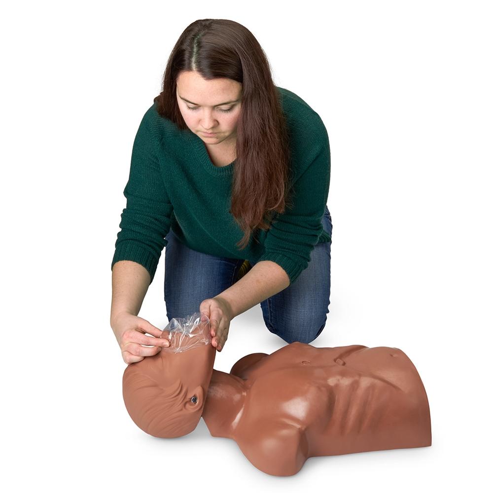 Econo VTA CPR Training Manikin - Dark Skin Tone for Realistic First Aid & Emergency Response Practice | Perfect for CPR Classes, Medical Training & Home Safety