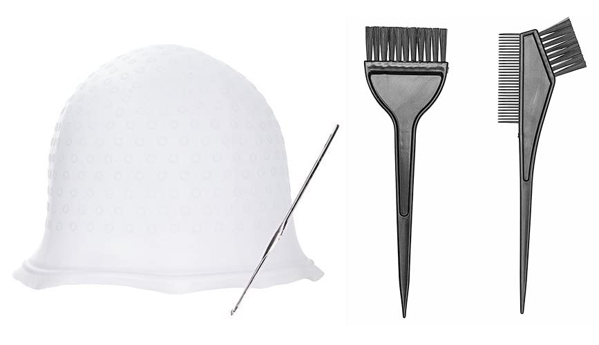 Osceola Professional Salon Hair Coloring Kit - 3-Piece Set with Hair Dye Brush, White Coloring Cap with Hook, Angled Comb for Women & Girls | Perfect for At-Home Hair Dyeing, Salon-Style Highlights & DIY Hair Coloring