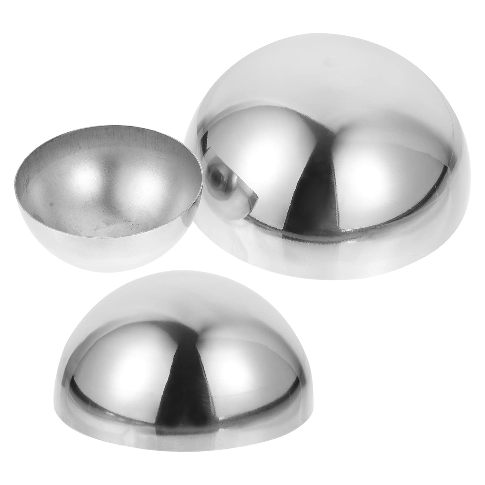 Happyyami 3-Pack Stainless Steel Half Sphere Gazing Balls - Mirror Polished Garden Decor for Outdoor & Indoor Use - Perfect for Lawn, Patio, Flower Beds and Home Decoration