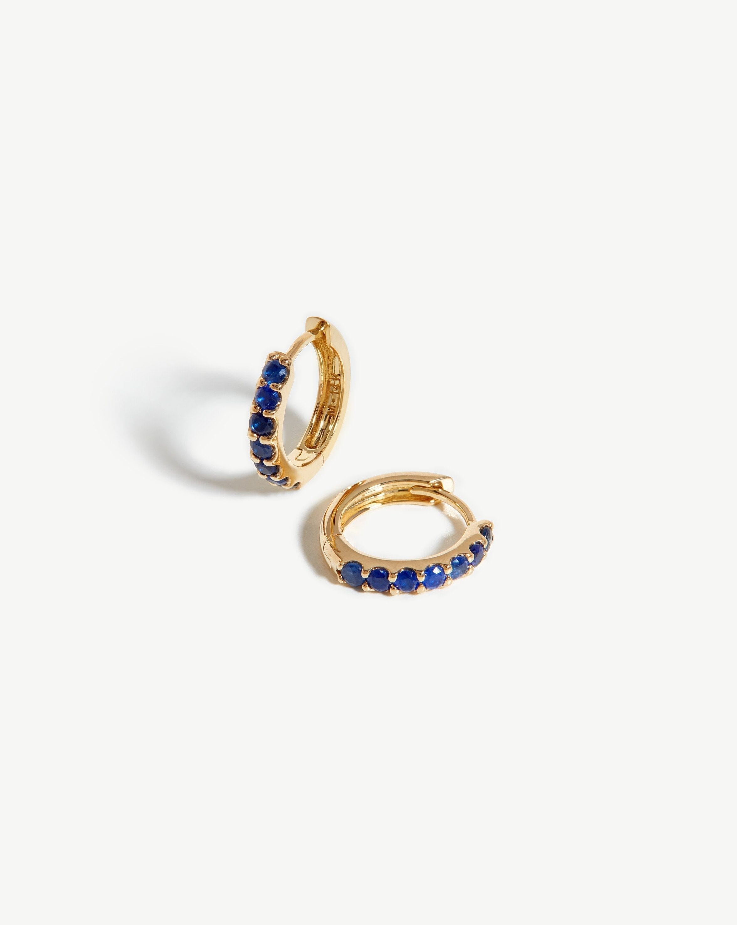 Exquisite Sapphire Huggie Earrings for Women – Dainty & Elegant Hoop Earrings for Daily Wear, Gift Giving & Special Occasions