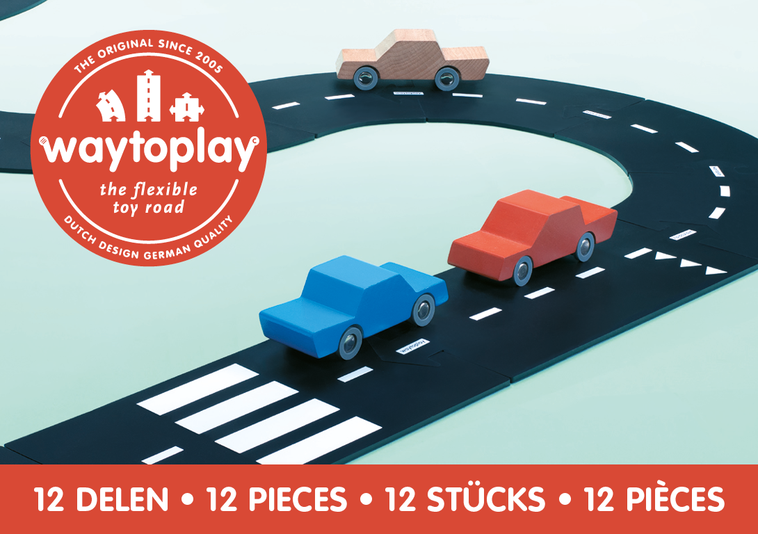 Waytoplay Ringroad 12-Piece Set - Flexible Road Tracks for Kids' Creative Play, Perfect for Indoor & Outdoor Toy Car Adventures