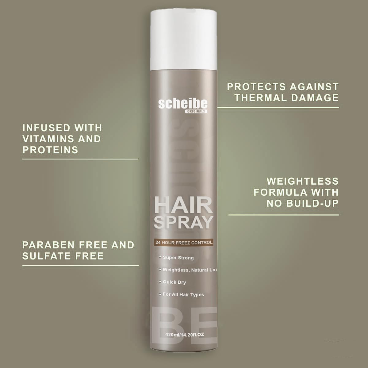 Scheibe 24 Hour Freeze Control Hair Spray 420ml - Strong Hold Hairspray for All-Day Volume & Style - Perfect for Parties, Weddings & Everyday Use