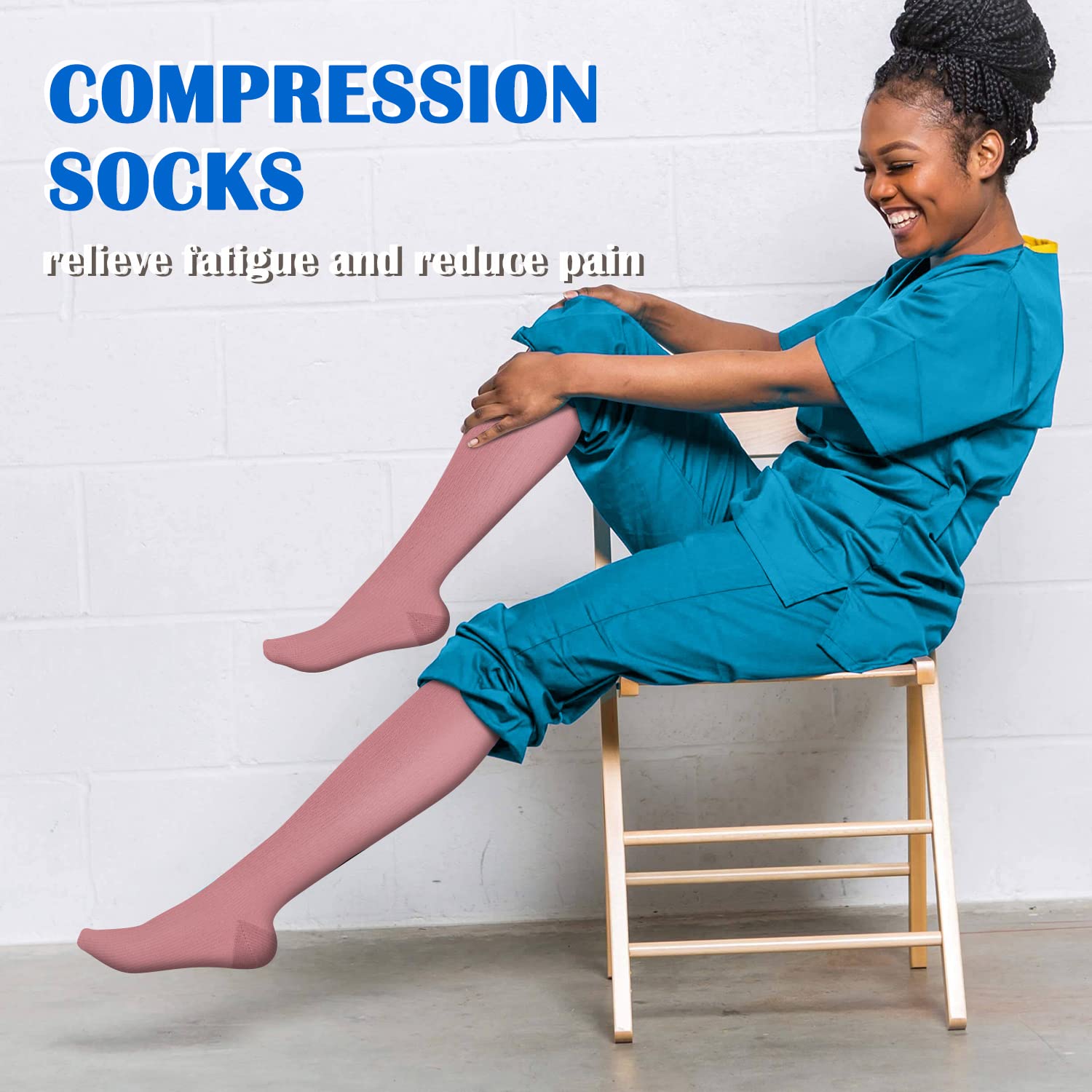 Aoliks Medical Compression Socks for Women & Men - Knee High Support Socks for Running, Nurses, Travel - Improve Circulation & Reduce Swelling for Athletes, Healthcare Workers & Frequent Flyers