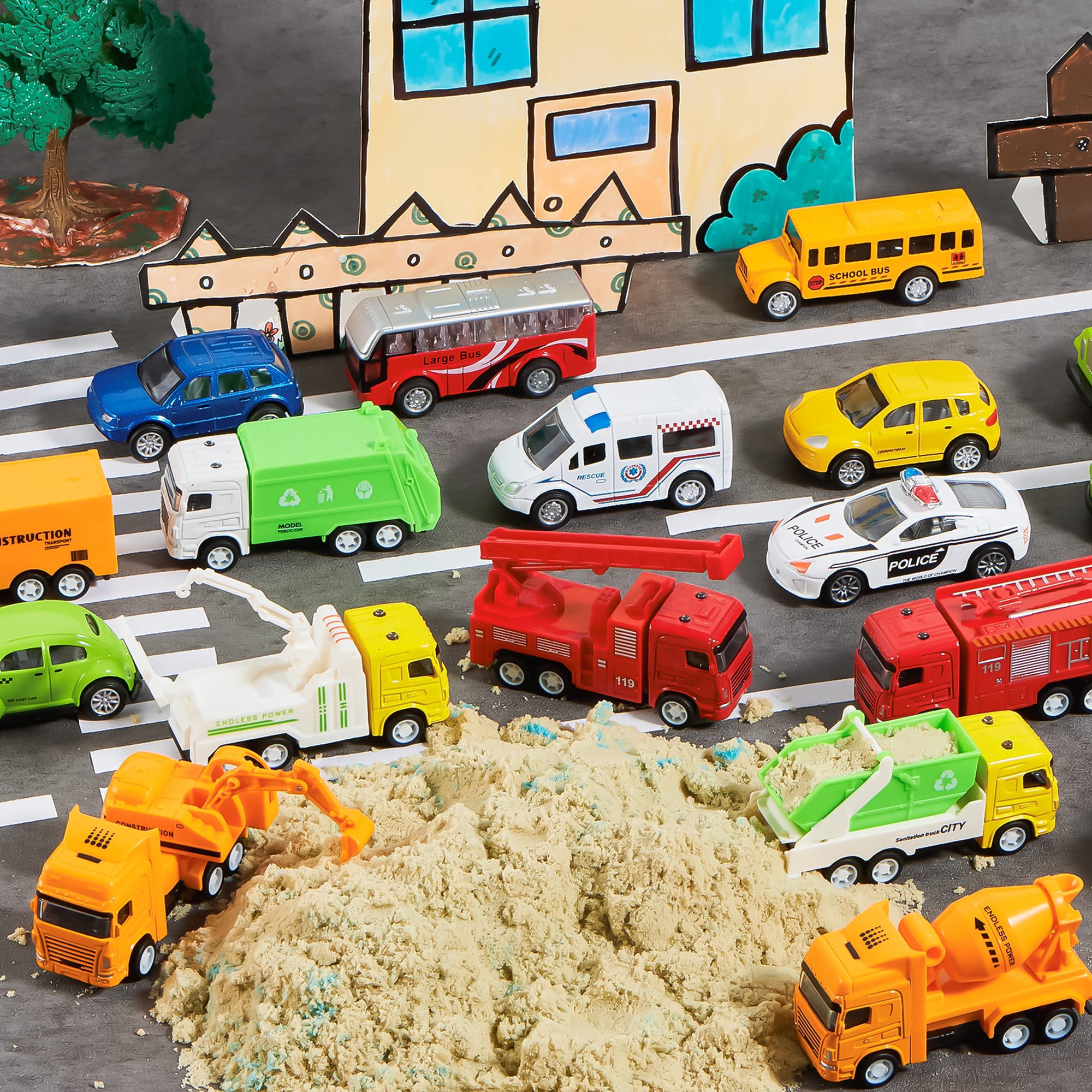 JOYIN 20PCS Die Cast Pull Back Cars - Metal Toy Vehicle Set for Toddlers & Kids | Bulk Race Cars for Birthday Party Favors, Easter Stocking Stuffers & Cake Decorations | Fun Gift for Boys & Girls | Great for Playtime, Collecting & Pretend Racing Games