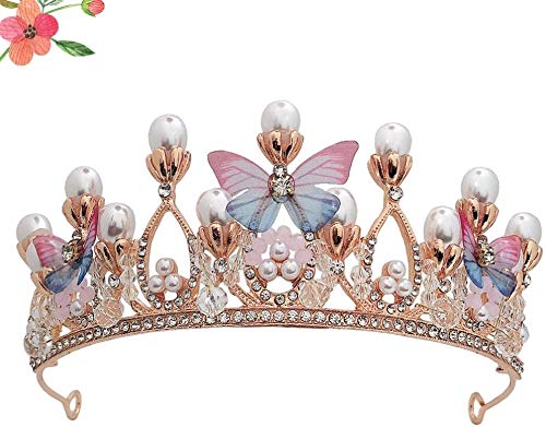 Sparkling Princess Tiaras & Crowns for Little Girls - Pearl Birthday Party Headbands for Weddings, Prom, Pageants & Special Occasions | Perfect for Birthday Celebrations, Dress-Up Play & Photo Shoots