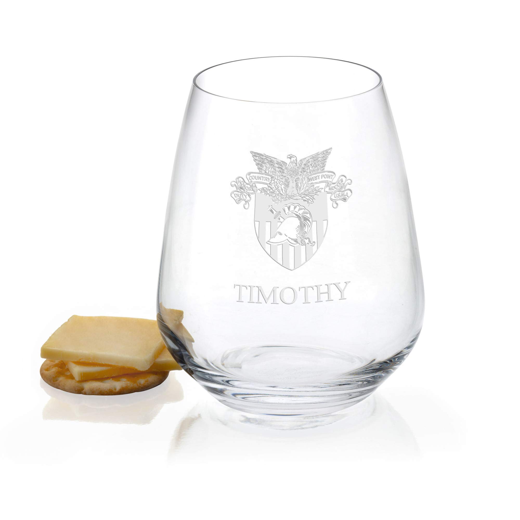 Premium M. LA HART US Military Academy Stemless Wine Glasses Set of 4 - Shatterproof & Dishwasher Safe for Parties, Gifts & Home Decor
