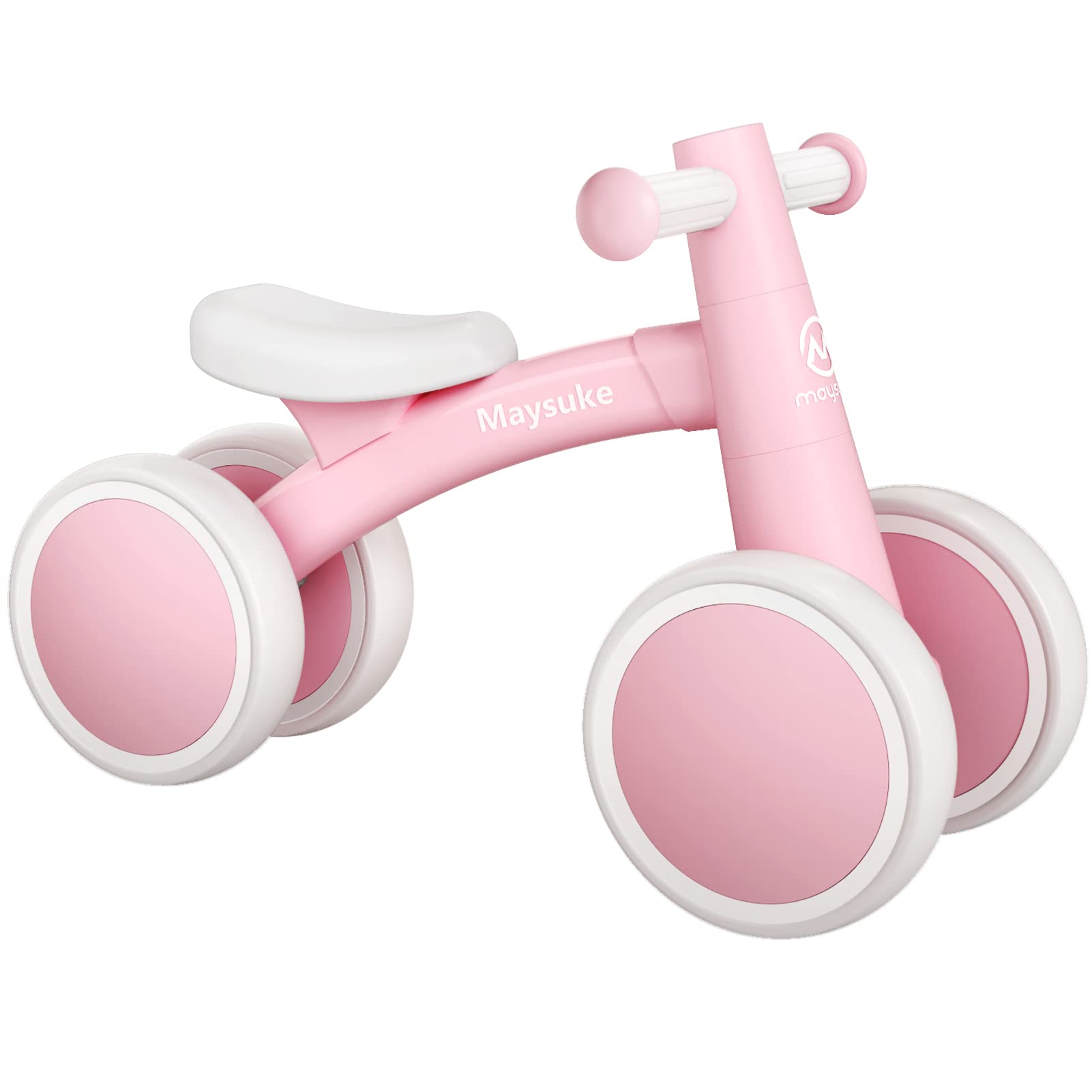 **Baby Balance Bike for 1-2 Year Olds | First Birthday Gift for Toddlers 10-24 Months | 4-Wheel No-Pedal Training Bike (Pink) – Perfect for Indoor & Outdoor Play, Learning to Walk & Ride**