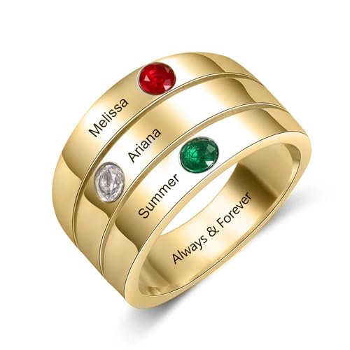 A03 3 Birthstones-Gold