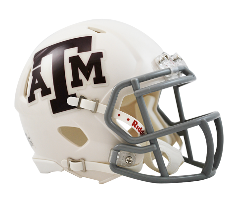 Texas A&M Aggies White Riddell Speed Mini Football Helmet - Authentic Collectible Display Piece for Fans, Office Decor, and Sports Memorabilia Collections