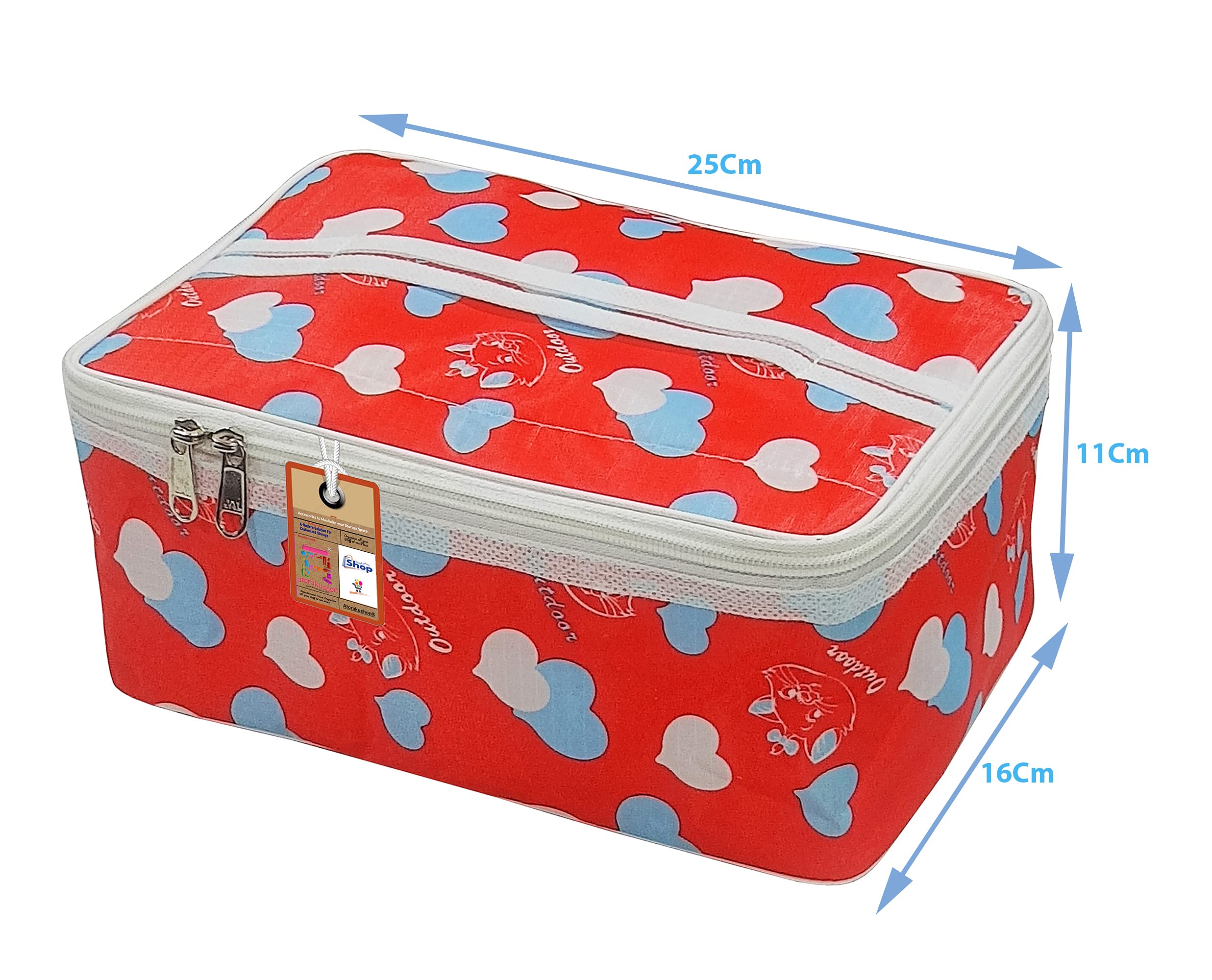 **Atorakushon® 3-Pack Fabric Makeup Storage Box & Travel Vanity Organizer – Cosmetic Toiletry Bag, Jewelry Pouch, Wardrobe Organizer (Multicolor) – Perfect for Travel, Home & Daily Use**