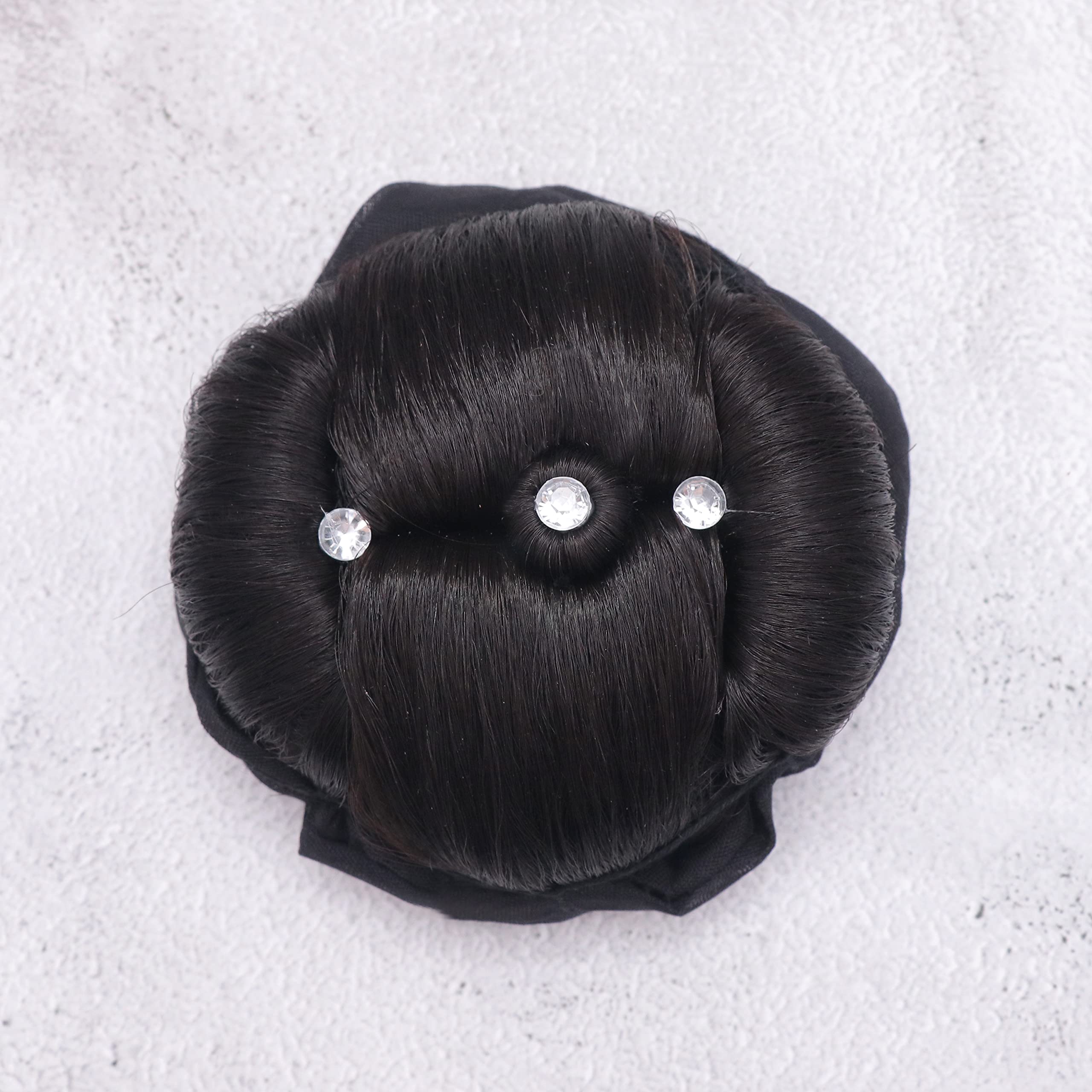 Shivarth Simple Hair Juda Artificial Hair Extension Ponytail Bun - Messy Bun for Women & Girls (Black Juda 3) - Perfect for Parties, Weddings & Everyday Styling