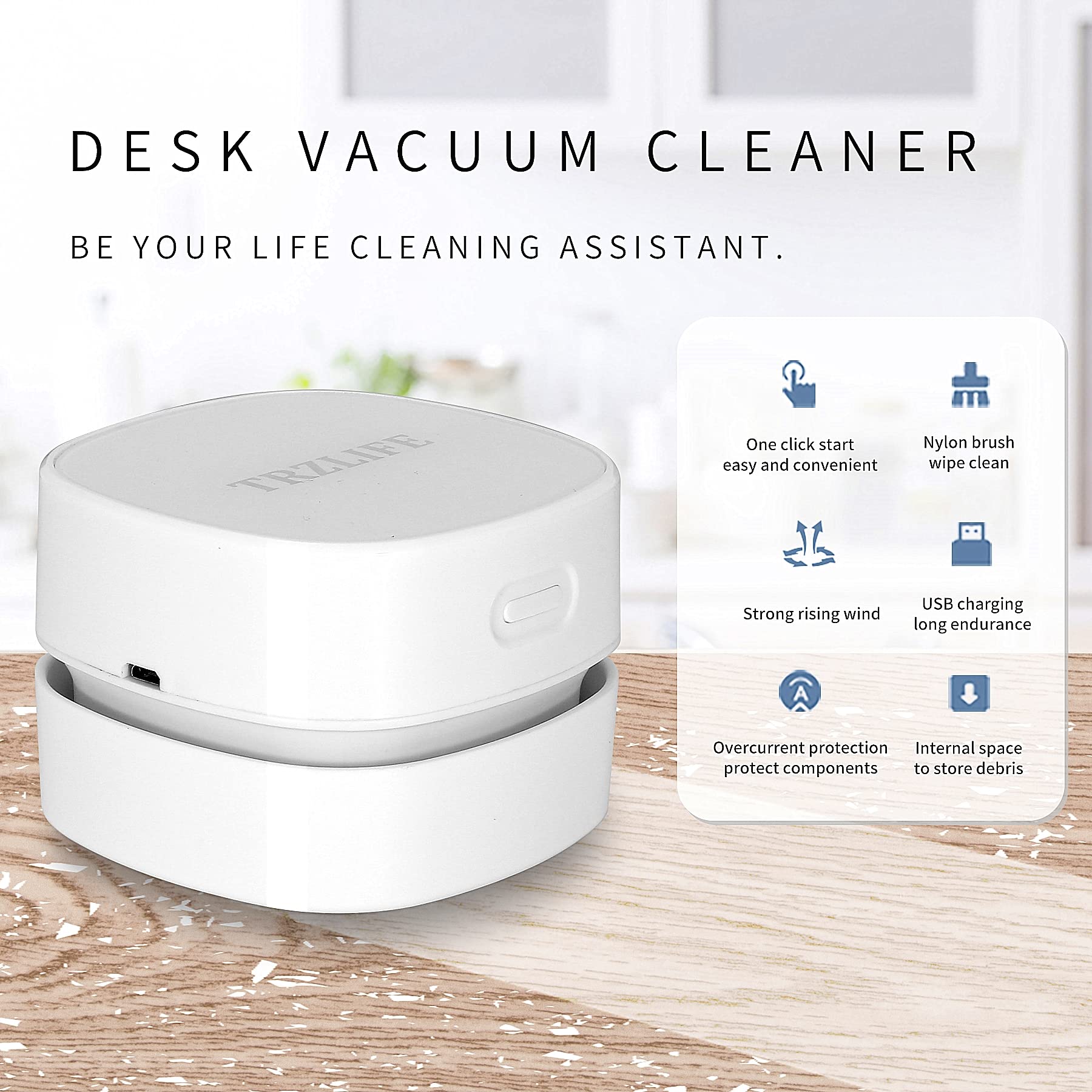 Upgraded Mini Desk Vacuum Cleaner for Tiny Items & Crumbs - Perfect for Desktop, Countertop & Easter Gifts