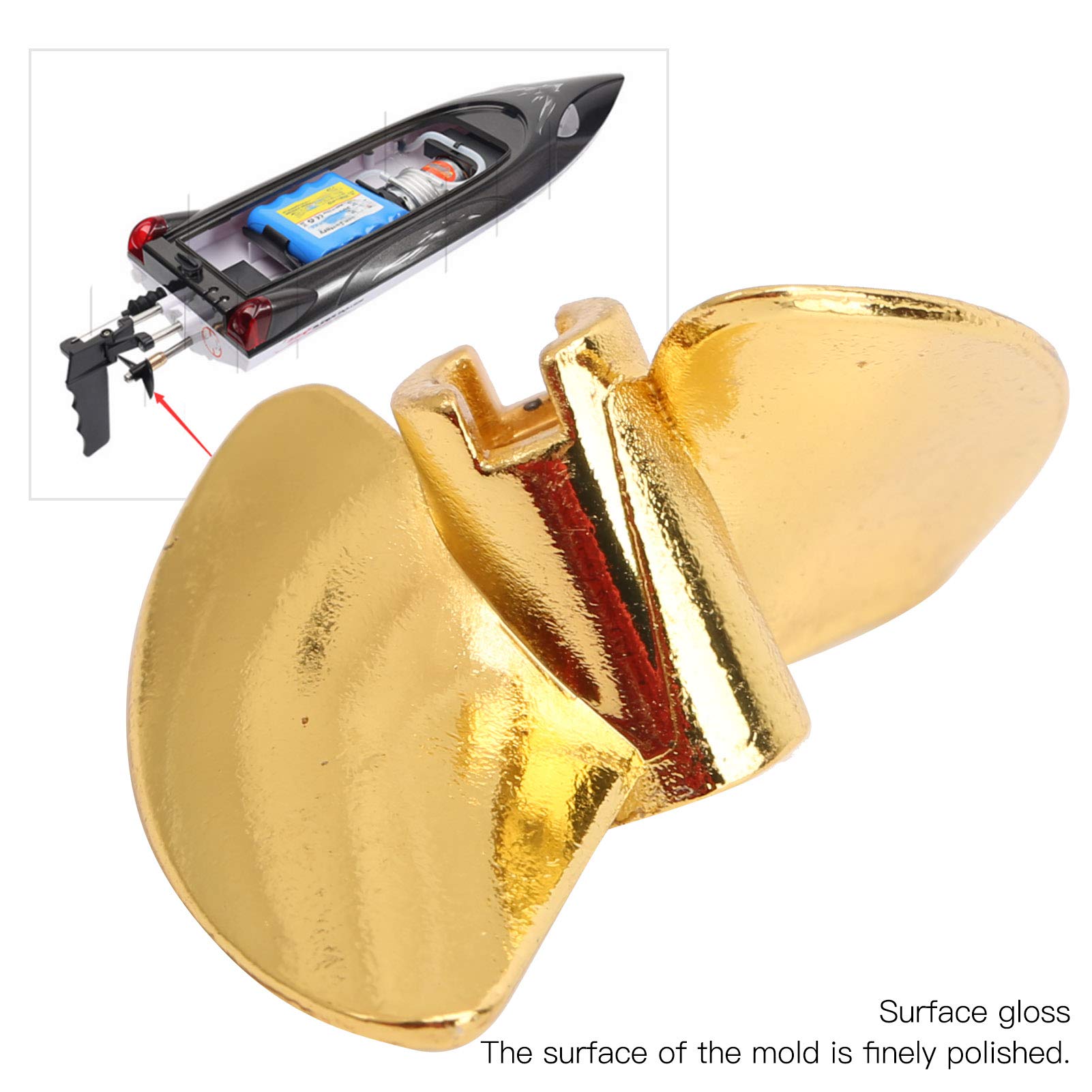 Shanrya High-Performance Aluminum Alloy RC Boat Propeller - Large Thrust, Easy Installation for RC Upgrades & Repairs - Durable Maintenance Part (Yellow) - Perfect for Racing, Hobby Boats & Water Sports