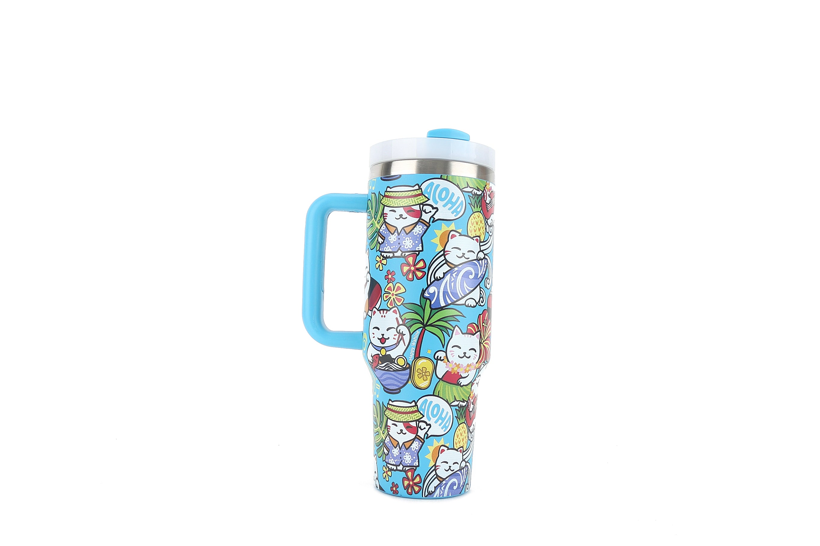 40oz Insulated Stainless Steel Tumbler with Lid & Straw - Leakproof Vacuum Sealed Double Wall Thermal Cup for Hot & Cold Drinks - Perfect for Office, Gym, Travel & Outdoor Activities - Neko Teal Color