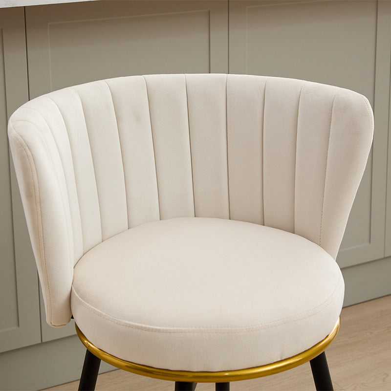 Set of 2 Counter Height Bar Stools - 360° Swivel Upholstered Barstools with Back Support & Sturdy Metal Legs, 26 Inch Seat Height, Soft Velvet Fabric, Gold Footrest - Perfect for Kitchen Islands, Breakfast Bars & Home Bars