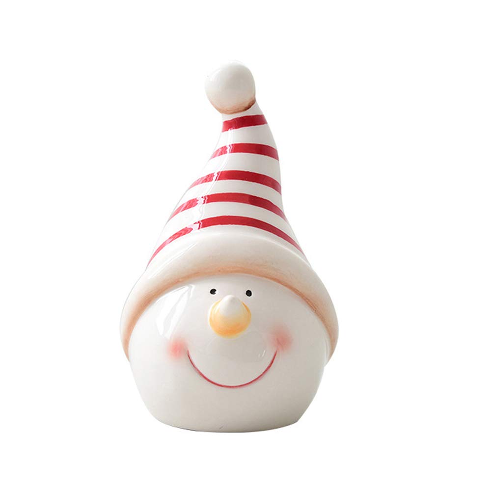Ceramic Snowman Statue - Christmas Decoration, Handcrafted Figurine, Desktop Ornament, Festive Home Decor Gift (Large Size) - Perfect for Holiday Mantel, Christmas Tree Skirt, or Winter Table Centerpiece
