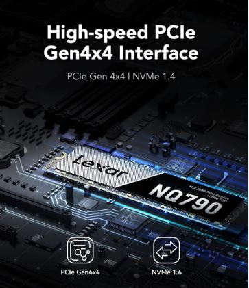 Lexar NQ790 Gen4 PCIe NVMe 2280 SSD 1TB 2TB 4TB - 7000MB/s Read 6000MB/s Write - High Speed Internal Solid State Drive for Gaming, PC, Laptop & Workstation