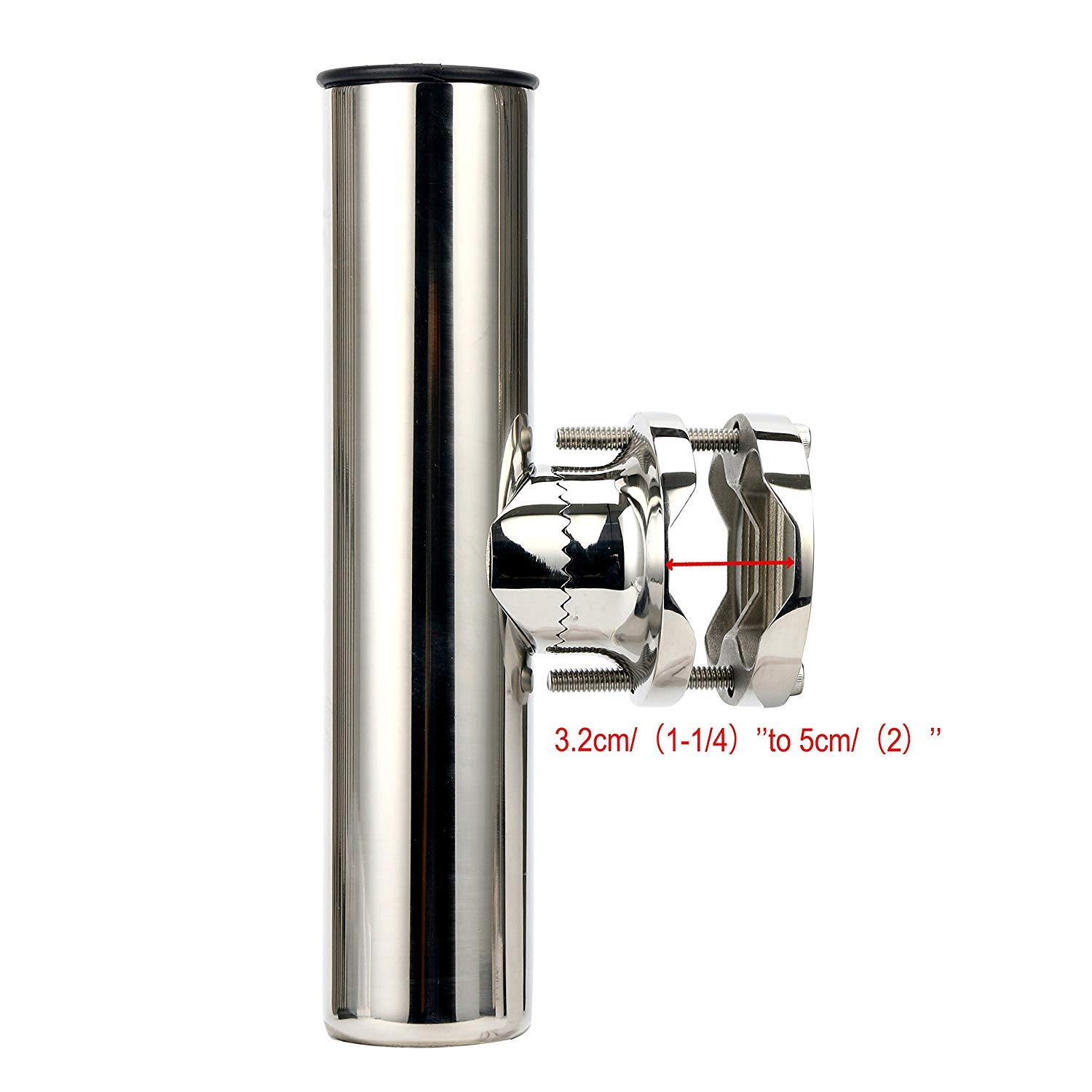 4Pcs Stainless Steel Adjustable Boat Rod Holder - Rail Mount Clamp for 1-1/4