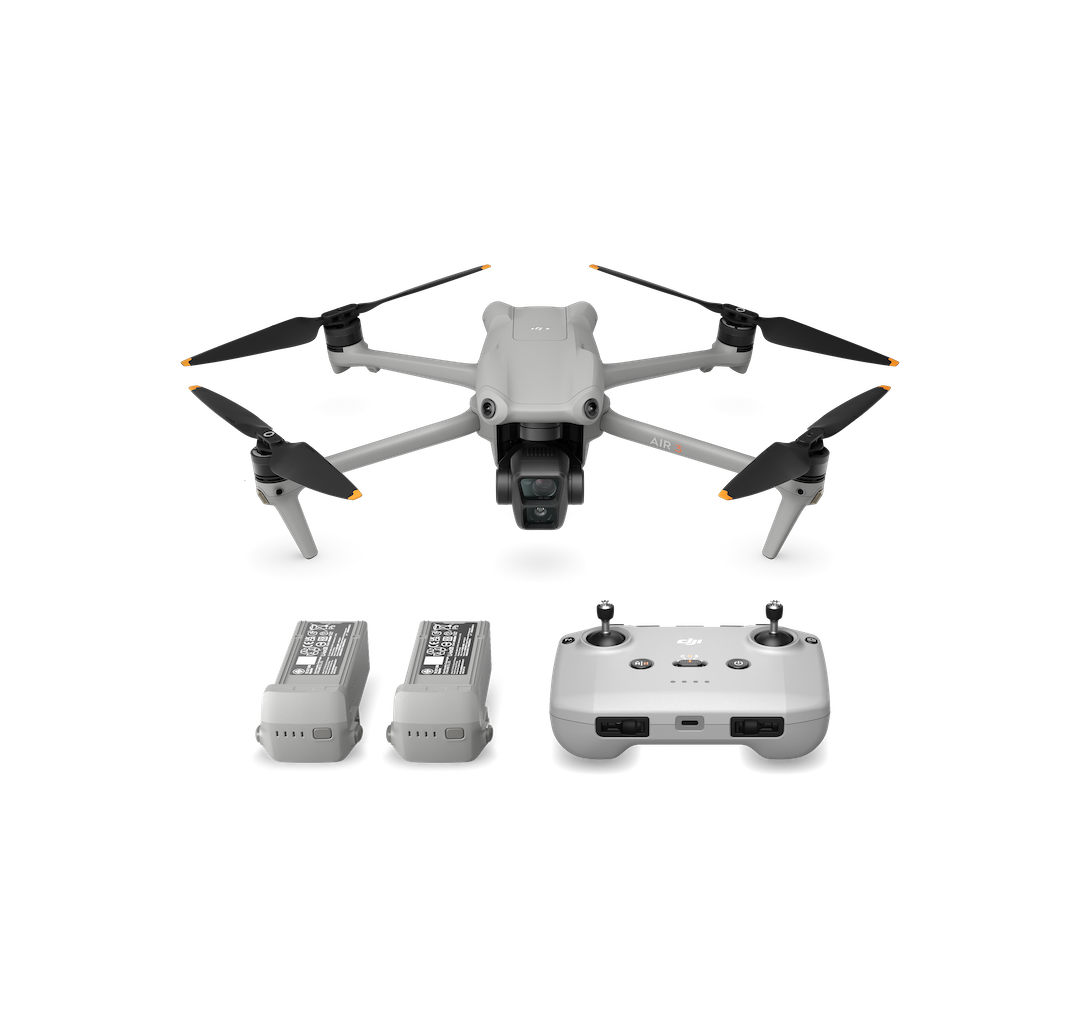 DJI Air 3 Fly More Combo with DJI RC-N2 Remote Controller - 4K Dual Camera Drone with 46-Min Flight Time, Omnidirectional Obstacle Sensing - Perfect for Aerial Photography, Travel Vlogging & Outdoor Adventures