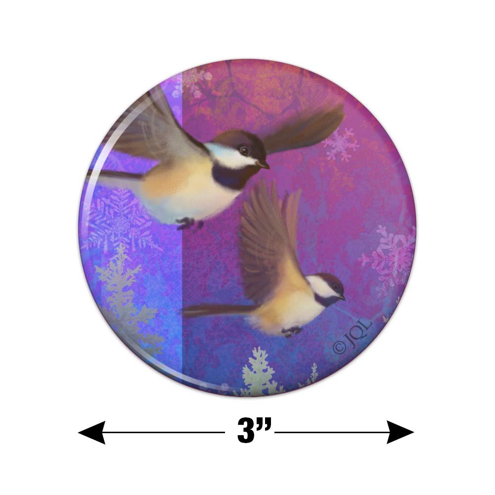 Christmas Holiday Chickadees Birds Kitchen Refrigerator Magnets - Cute Decorative Fridge Magnets for Home, Office & Gifts - Perfect for Holiday Decor, DIY Scrapbooking & Memo Organization