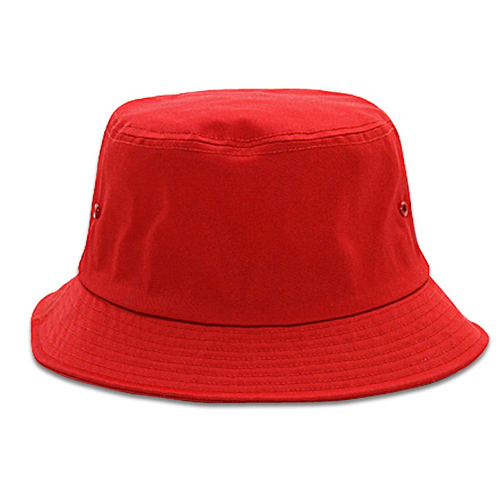 Cotton Blend Twill Bucket Hat for Women & Men - Red Small Size - Sun Protection Outdoor Hiking, Fishing, Beach & Casual Wear