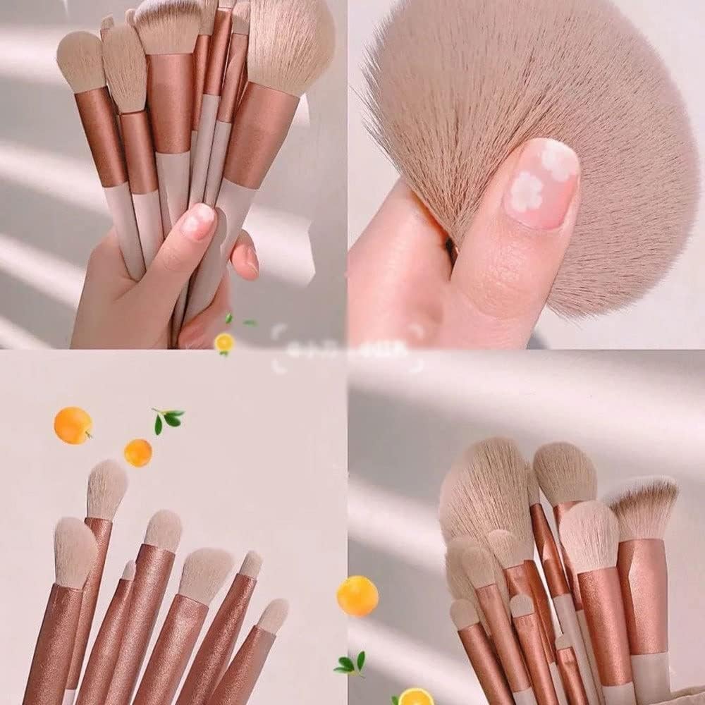 Huda Professional 13-Piece Makeup Brush Set - Soft Fluffy Foundation, Powder, Eyeshadow & Eyebrow Brushes - Synthetic Kabuki Cosmetic Brush Kit with Travel Pouch | Perfect for Professional Makeup Artists & Home Beauty Routines