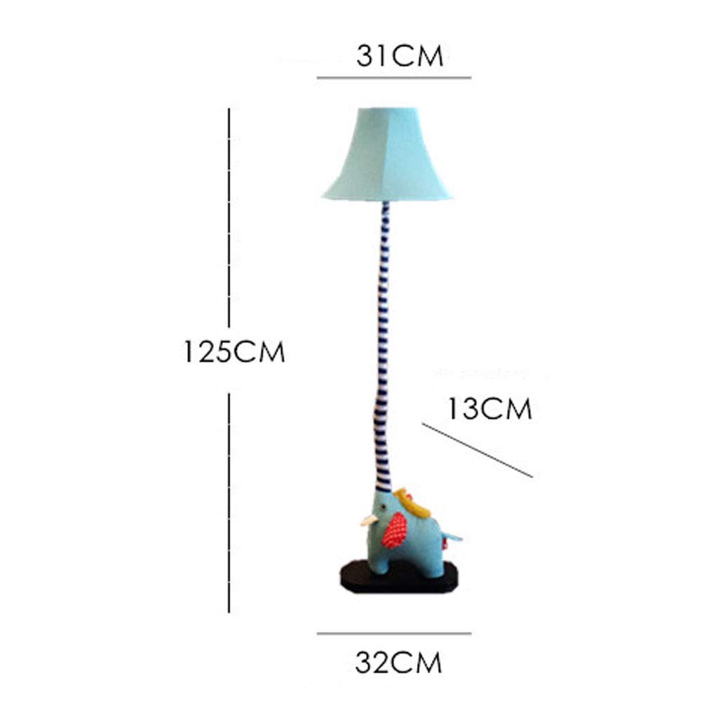 GAOXIN Elephant Floor Lamp with Remote Control - Modern Standing Light for Living Room, Bedroom & Bedside - Soft Fabric Shade (Blue) - Perfect Gift for Birthday & Home Decor - Creates Cozy Ambiance for Reading & Relaxation