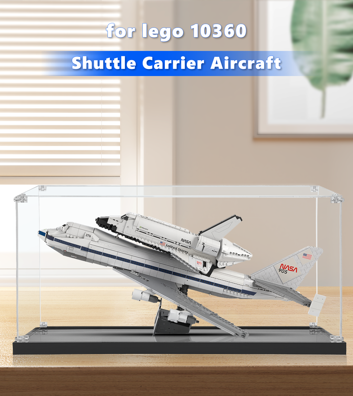LEGO® Icons Shuttle Carrier Aircraft 10360 Display Case - Protective Showcase for LEGO NASA Space Shuttle Model - Perfect for Collectors, Home Decor & Office Display