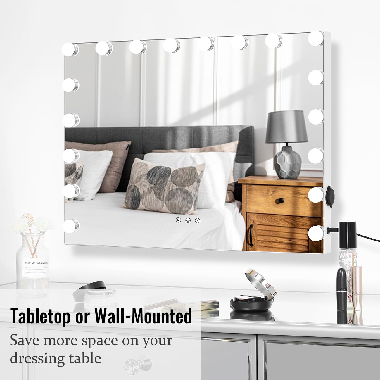 SHOWTIMEZ 18 LED Lighted Vanity Mirror - Large Hollywood Makeup Mirror with Adjustable Brightness (31.5