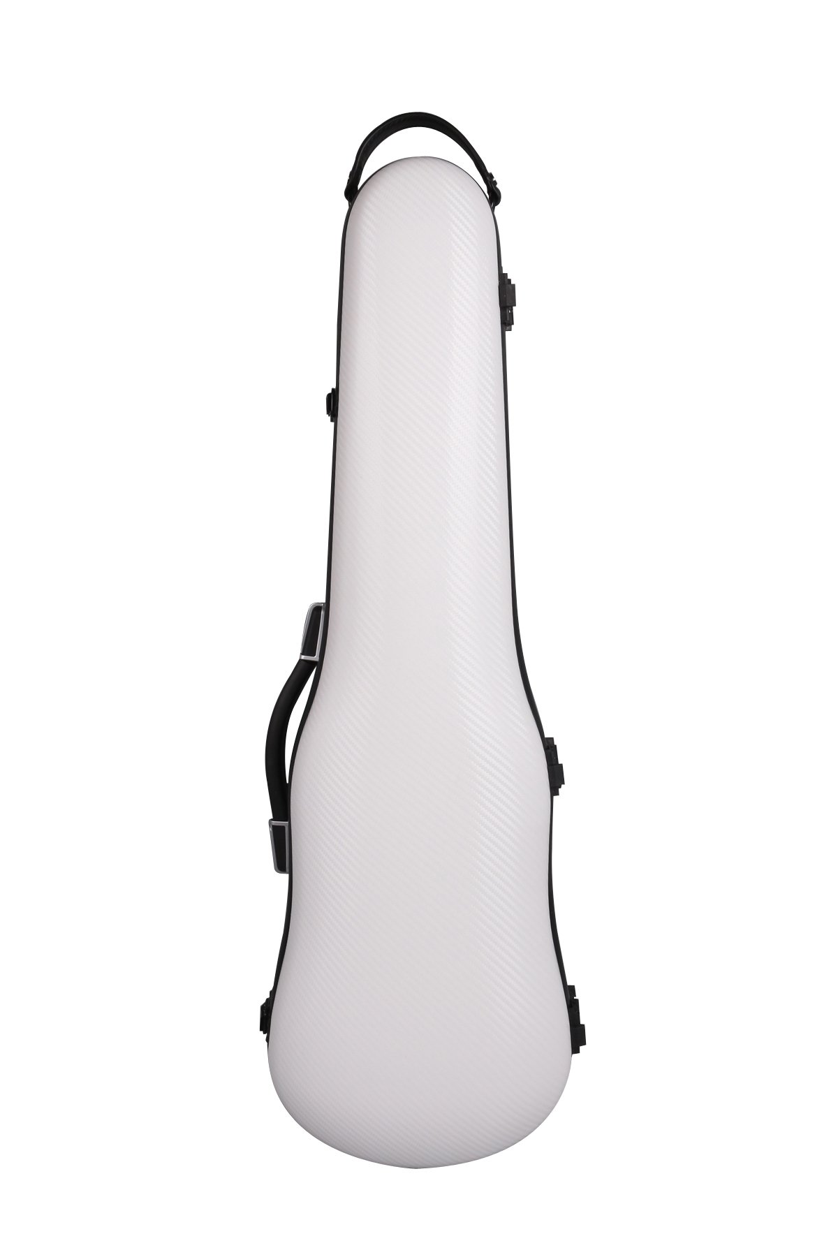 Premium 4/4 Carbon Fiber Violin Case - Lightweight Hard Shell with Anti-Scratch Protection, Adjustable Back Straps, Soft Padding & Built-in Hygrometer (White) - Perfect for Travel, Performances & Professional Musicians
