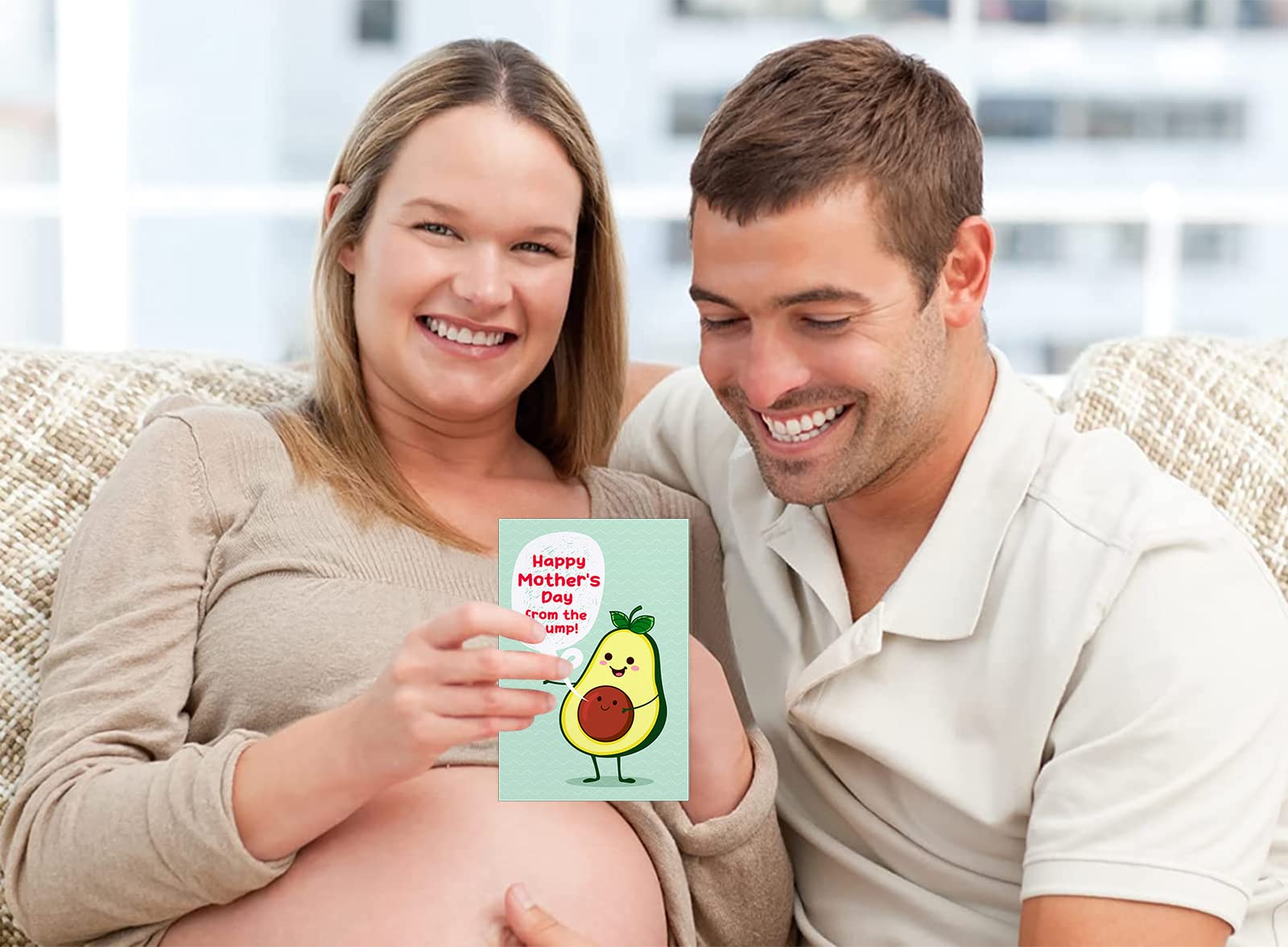 Funny First Mother's Day Card for Mom - Happy 1st Mothers Day Pregnancy Gift from the Bump with Envelope - Perfect for New Moms, Expecting Mothers & Mother-to-Be - Great for Baby Showers, Gender Reveals & Pregnancy Announcements