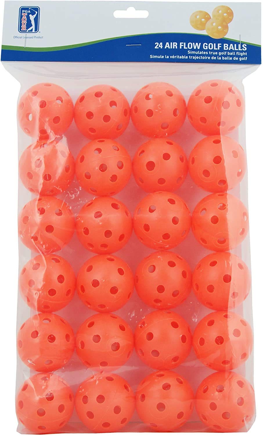 PGA Tour 24 Air Flow Practice Golf Balls - Realistic Training Balls for Indoor/Outdoor Golf Practice, Backyard Driving & Chipping (12 Pack) - Perfect for Beginners & Pros to Improve Swing Accuracy